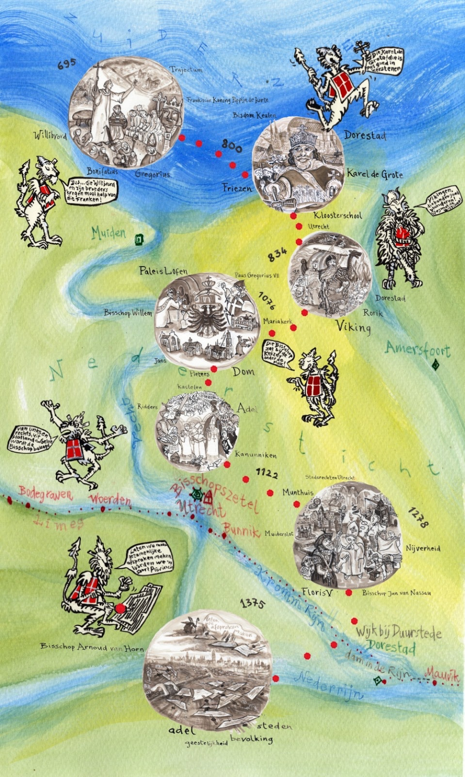 Wat ging voor af aan de Stichtse Landbrief, tekening van Brigida Almeida