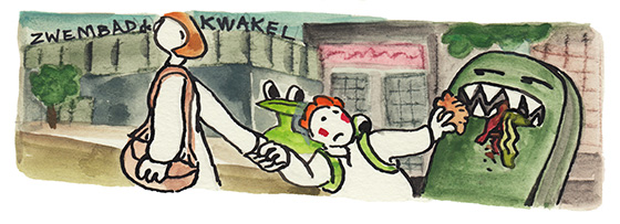 Kwakel monster tekening monsterboek van Brigida Almeida