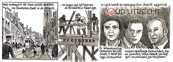 tekening Oud-Utrecht over periode 1923-1933 door Albo Helm